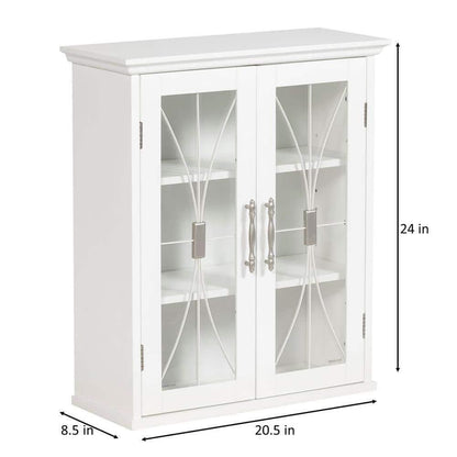 Bathroom Cabinet White Medicine Cabinet Wall Mounted Glass Door Storage Cabinet