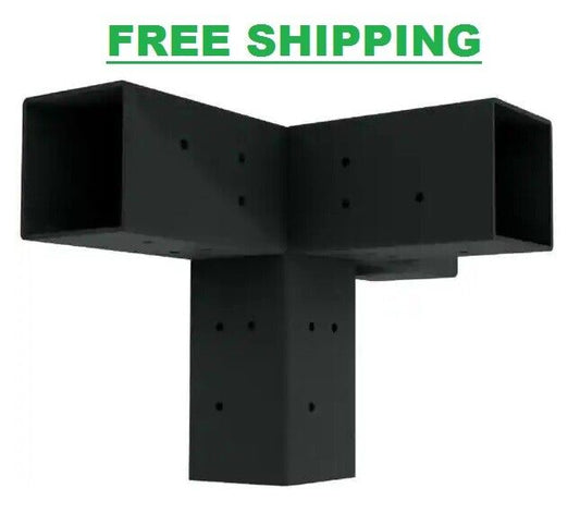 LINX 4 in. TetraFit Black Steel Extension Bracket Pergola for 4x4 Wood Posts New