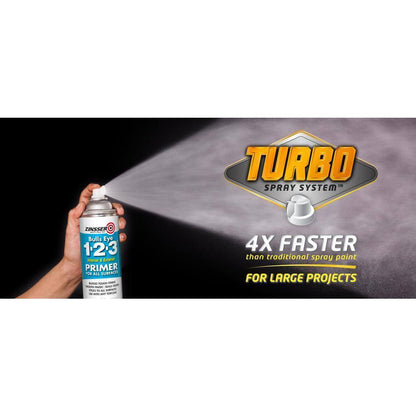 Bulls Eye 1-2-3 26 Oz. Turbo Gray Interior/Exterior Primer Spray (6-Pack)