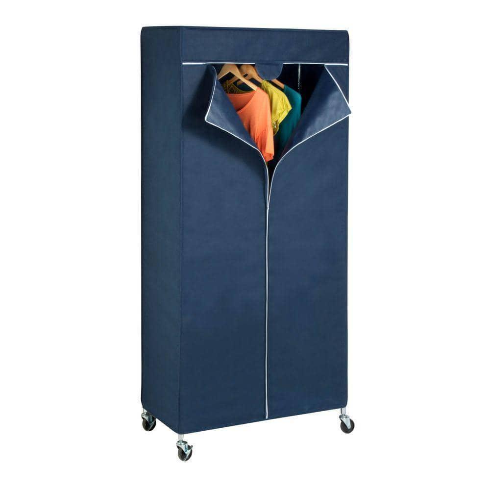 Blue Portable Closet Cover (36 in. W x 73 in. H) Fits Standard Clothes Rack