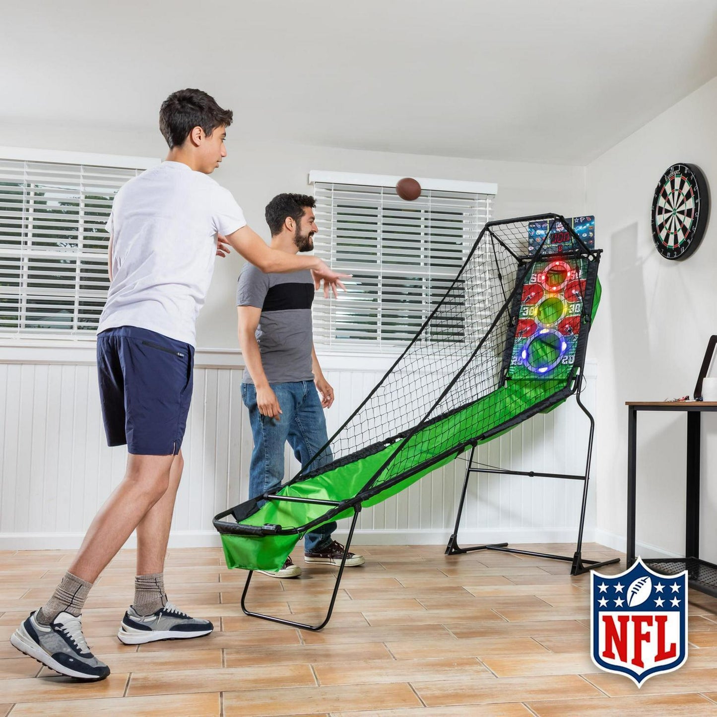 NFL 2-Minute Drill Arcade Football Game with LED Scoring Passing Folding Sports