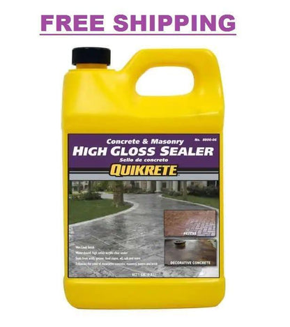 Concrete Sealer 1 Gallon High Gloss UV Resistant Seal Masonry Stone Surfaces