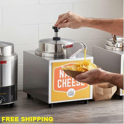 3.5 Qt. Electric Countertop Nacho Cheese Sauce Warmer Pump Dispenser - 120V