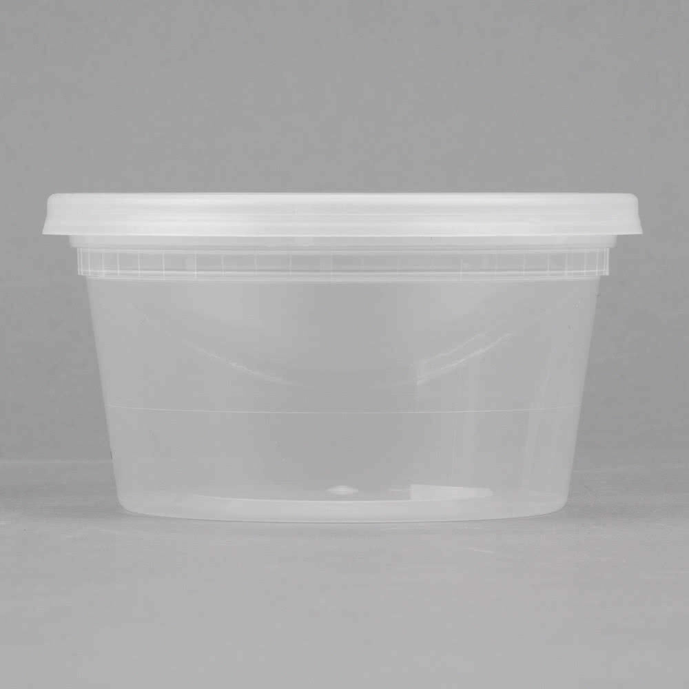 240 CASE 12 OZ Microwavable Clear Round To Go Plastic Deli Food Container & Lid