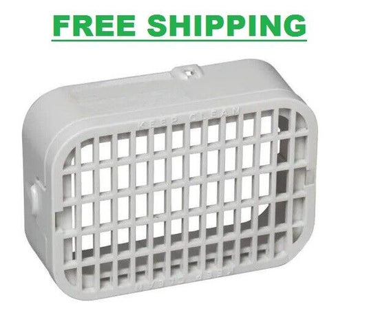 3 x 4 in. Downspout Rodent Guard White Plastic Gutter Grate Universal Attachment