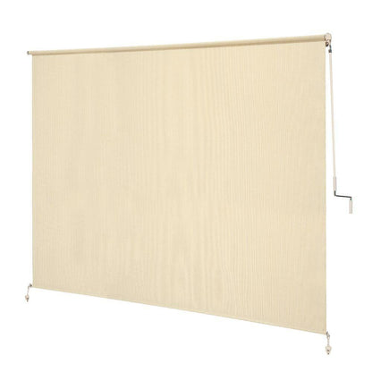 96 x 72 in. Cordless Exterior Roller Shade Blind Porch Patio Privacy Sun Heat