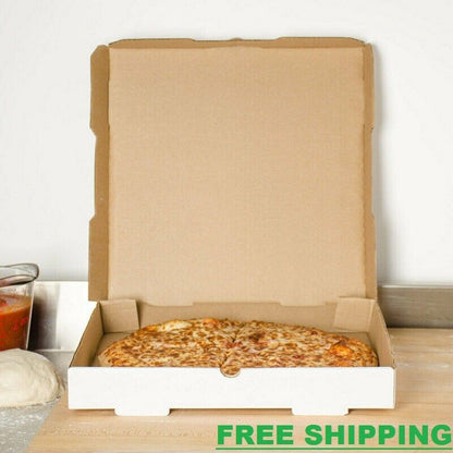 (50-Case) 18" x 18" x 2" White Corrugated Plain Pizza Bakery Square Take-Out Box