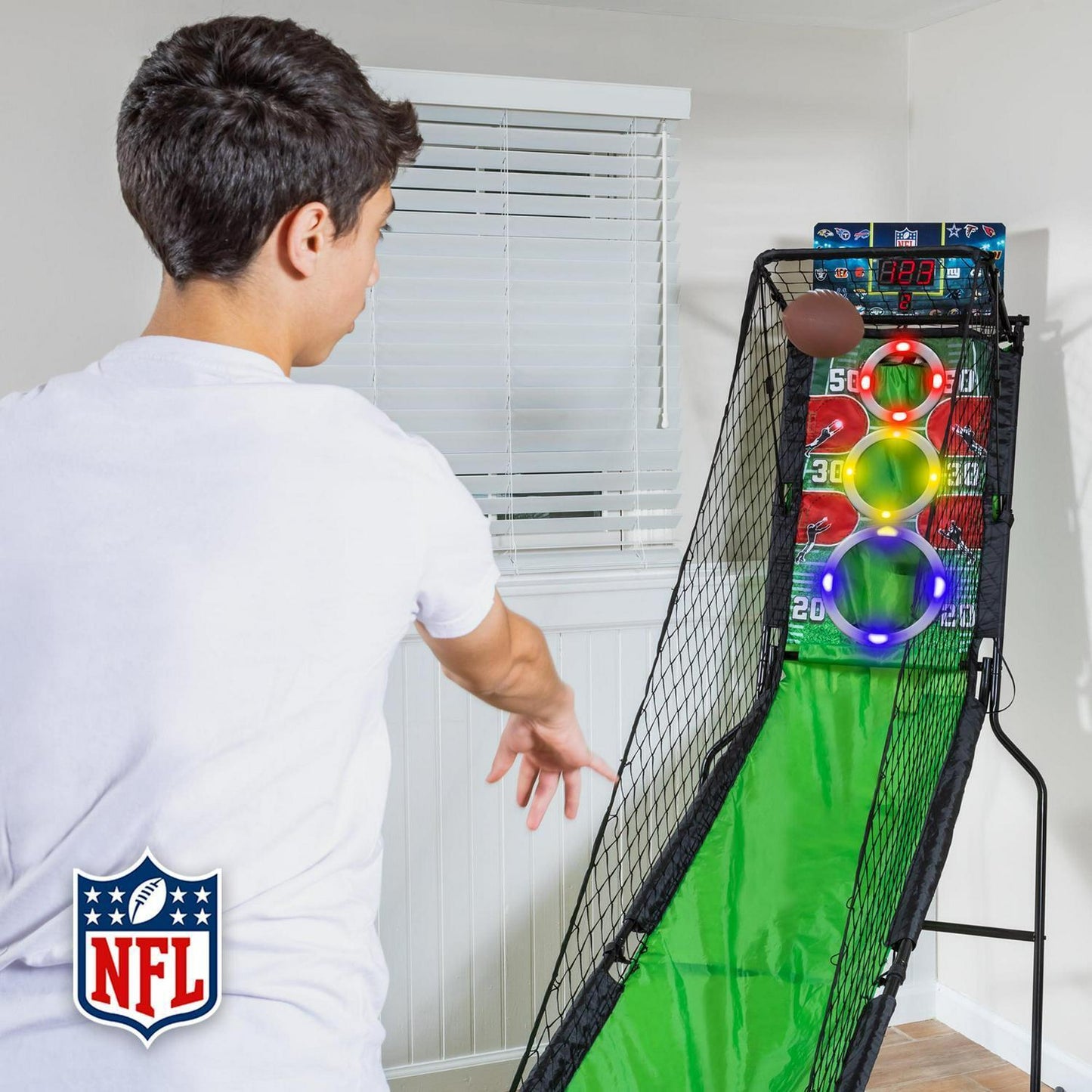 NFL 2-Minute Drill Arcade Football Game with LED Scoring Passing Folding Sports