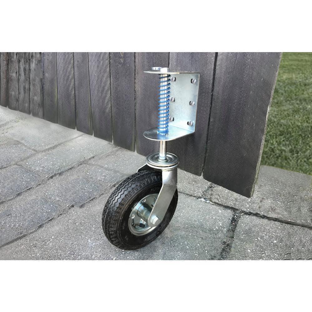 Gate Caster Wheel Support Pneumatic Spring Loaded Swivel Fence Roller Heavy Duty