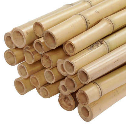 1 in. x 8 ft. Natural Bamboo Poles (25-Pack/Bundled) | Backyard Support Trellis