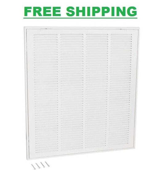 20 in. x 25 in. Steel Return Filter Grille Powder Coated White Hardware Included