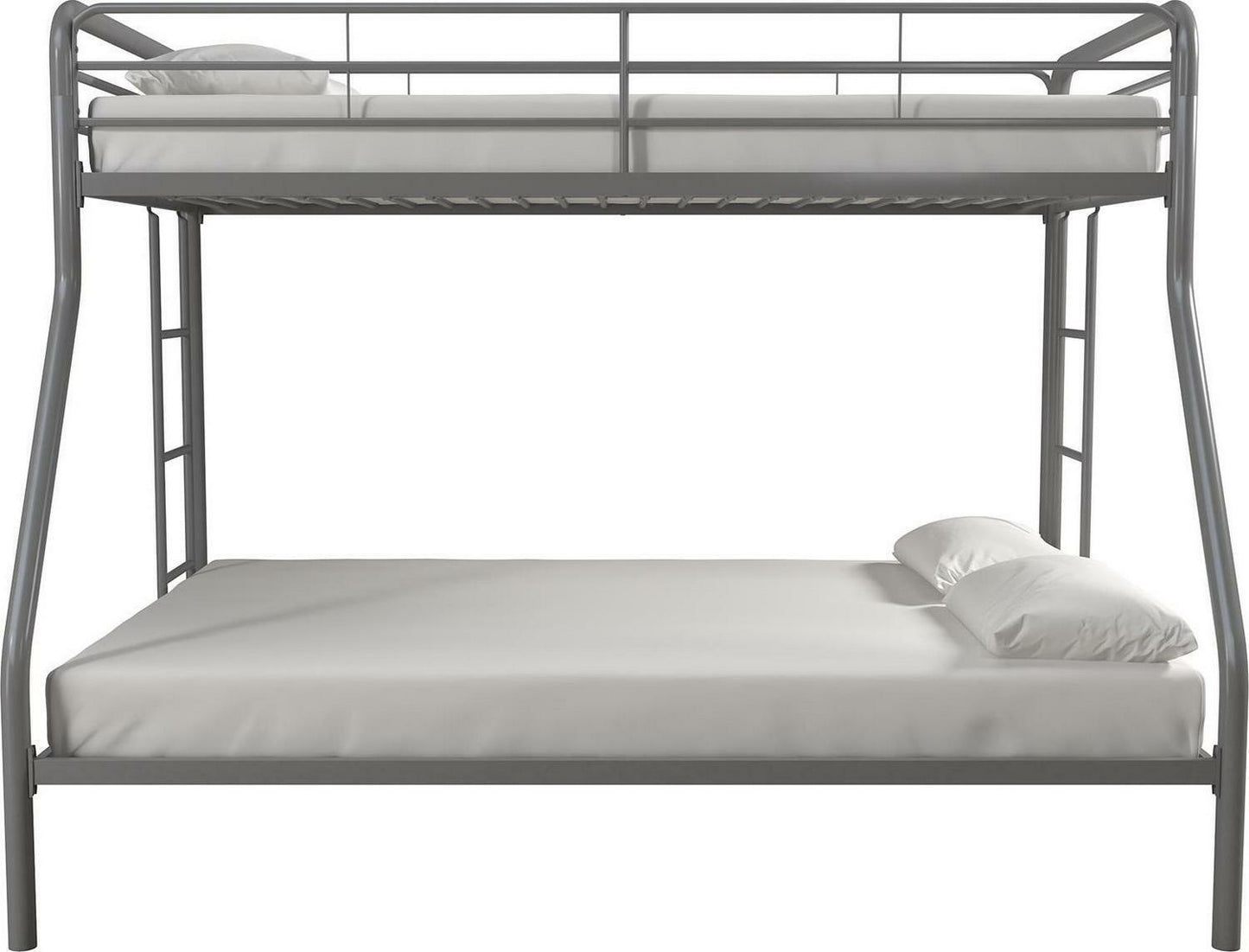 Bunk Beds Twin over Full Kids Girls Boys Bed Teens Dorm Bedroom Furniture Silver