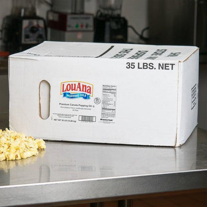 35 lb. Bulk Bag-in-Box Butter Flavored Canola Popcorn Popping Baking Cooking Oil