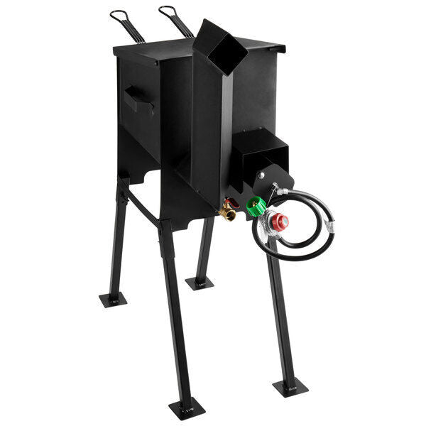 Backyard Pro 4 Gallon Steel Liquid Propane Outdoor Deep Fryer Stationary Stand