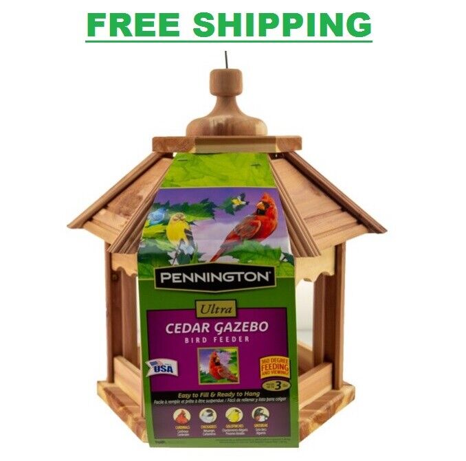 Pennington Cedar Gazebo Wild Bird Feeder, 3 Lb. Hopper Capacity