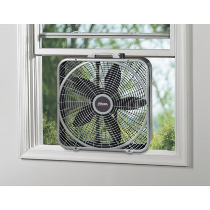 Lasko 20 in. Power Plus Box Fan 3-Speed Floor Steel Indoor Built-in Carry