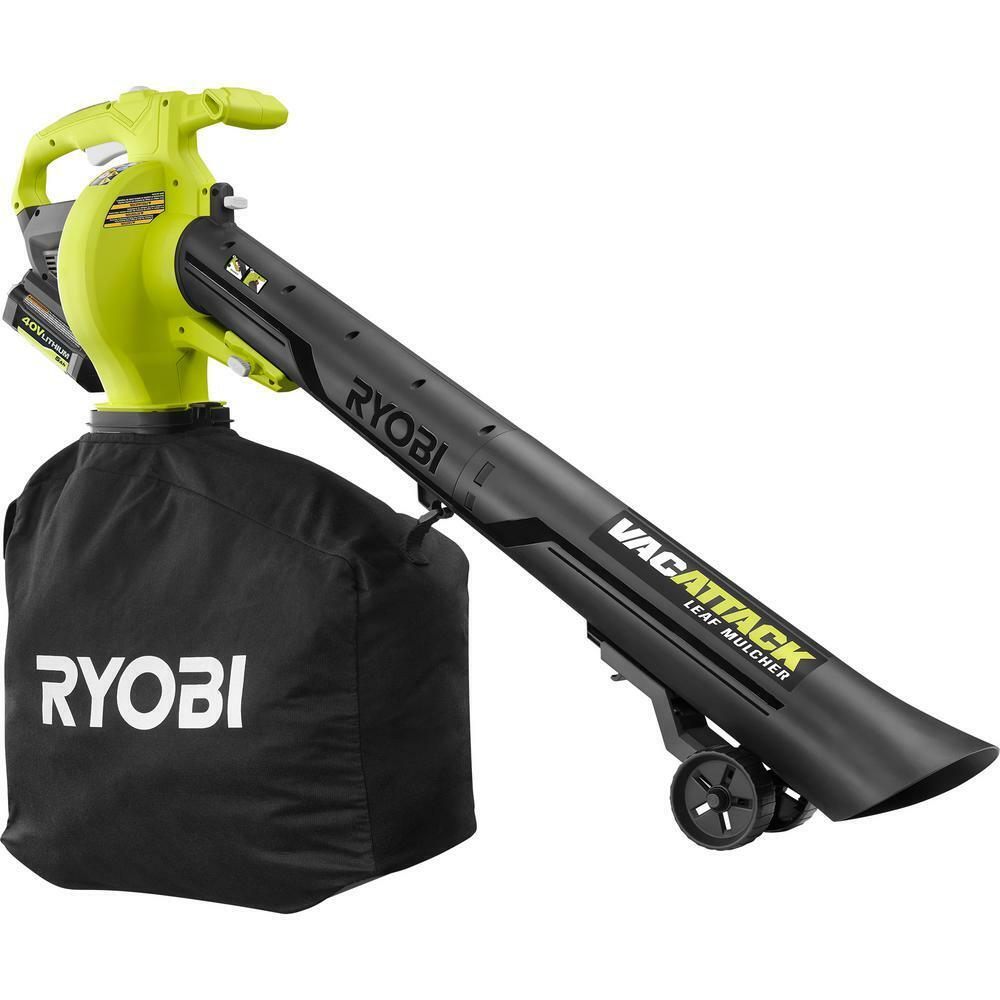 RYOBI Leaf Vacuum/Mulcher 40-Volt Lithium-Ion Cordless Battery/Charger Included