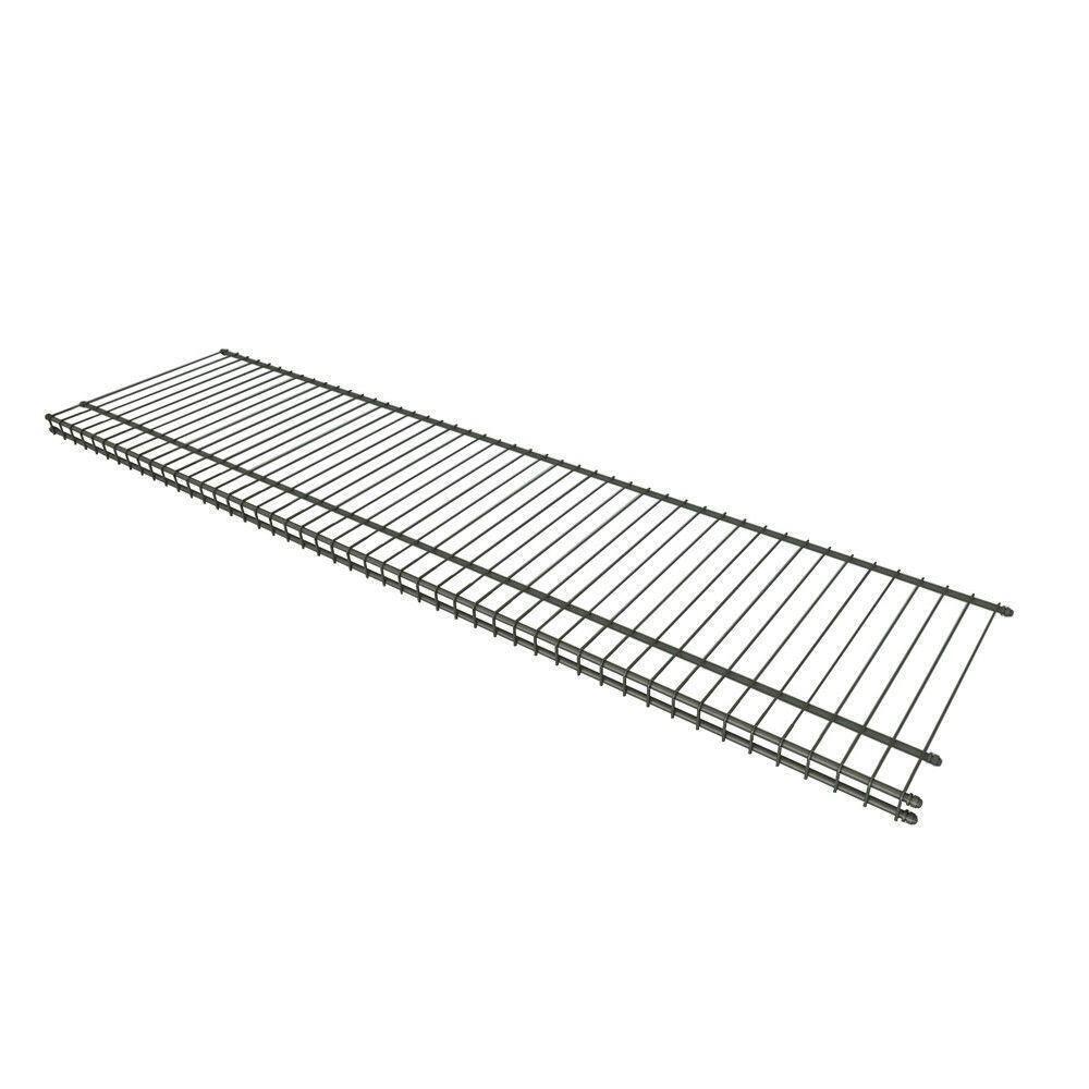 Wire Closet Shelf 72 in. x 12 in. Nickel Wide Mesh Ventilated Shelving Steel