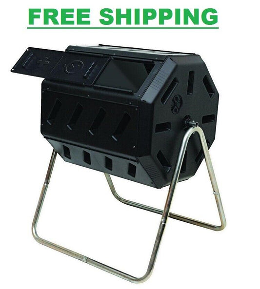 Compost Tumbler Bin Container Outdoor Garden Yard Kitchen Waste Fertilizer Mulch