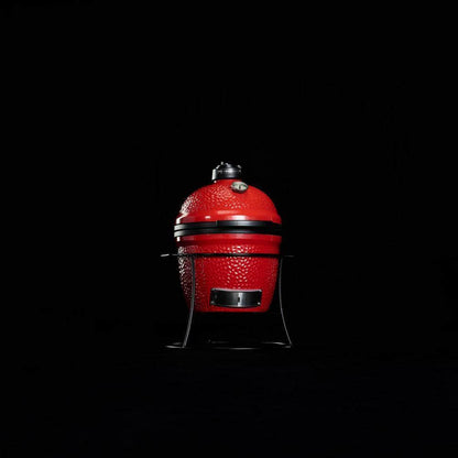 Kamado Joe Jr. 13.5" Charcoal Grill Red Portable w/ Cart Smoke Cook BBQ Camp