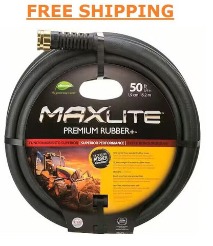 Maxlite 3/4 In. X 50 Ft. Heavy-Duty Premium Rubber plus Water Hose