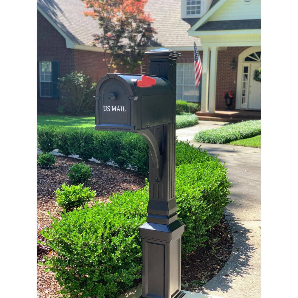 Lexington Mailbox And Post Kit 3.5 in x 3.5 in x 72 in Non-Locking Vinyl Black