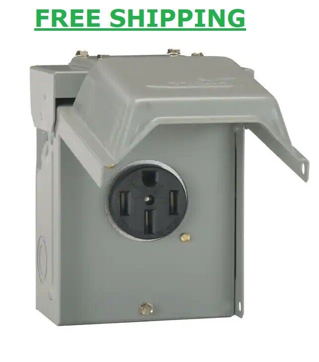 GE 50 Amp Temporary RV Power Outlet Electric Outdoor Receptacle Plug Housing Box