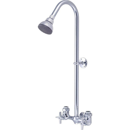 Shower Faucet Exposed 2-Handles 1-Spray Chrome Tarnish Resistant Valve Included