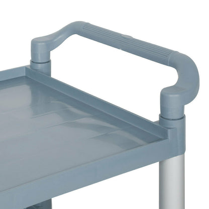 GRAY 3-Shelf 42" x 20" x 38" Heavy Duty Plastic Open Utility / Bussing Cart