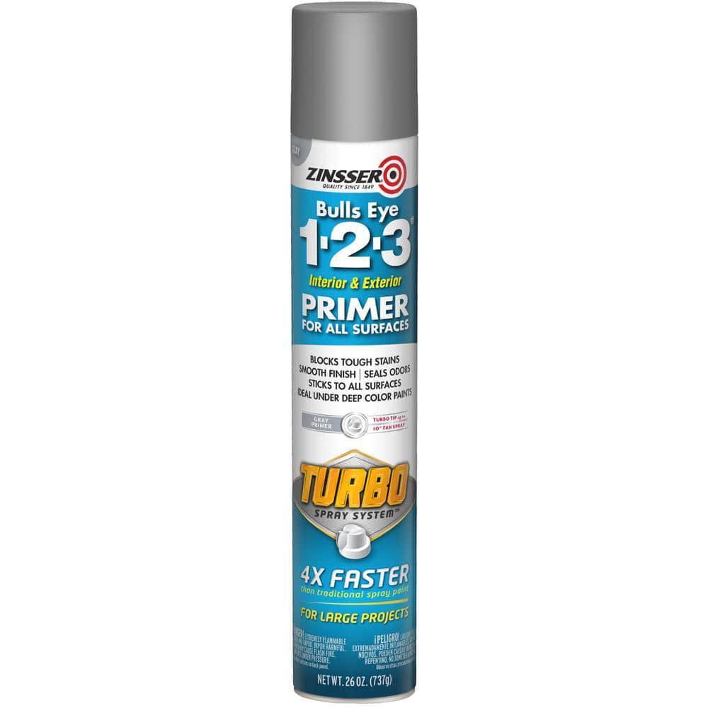 Bulls Eye 1-2-3 26 Oz. Turbo Gray Interior/Exterior Primer Spray (6-Pack)