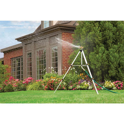 Deluxe Metal Pulsator Sprinkler with Tripod, up to 85 ft. Dia, Large Lawns Grass