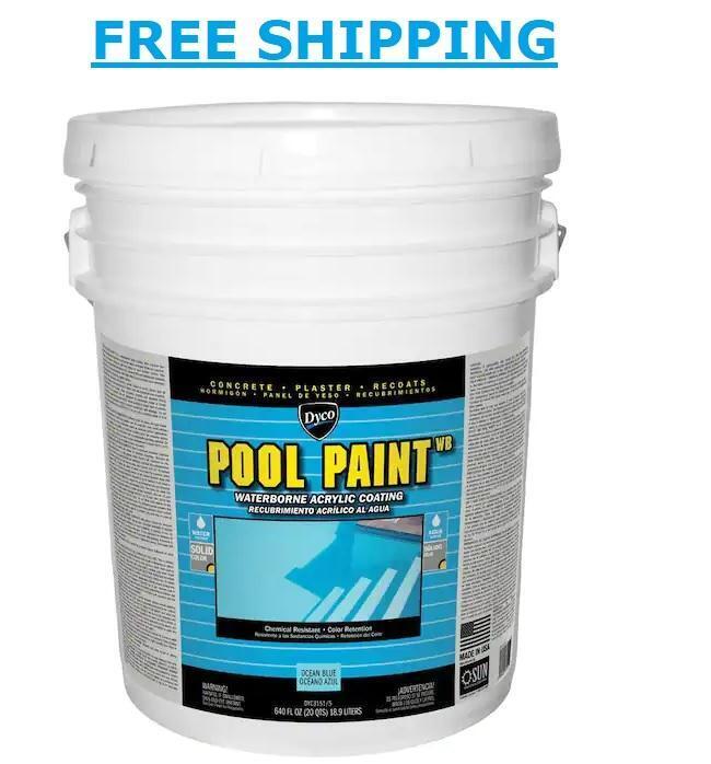 Pool Paint 5 Gal. 3151 Ocean Blue Semi-Gloss Acrylic Exterior Paint