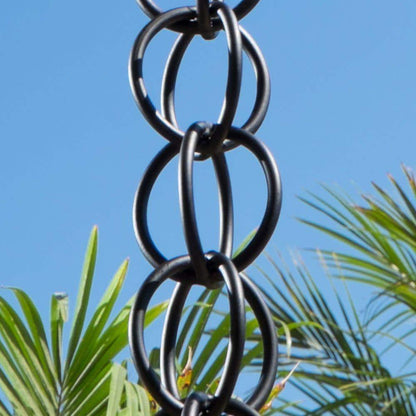 Monarch 8-1/2 ft. Black Powder Coated Aluminum Ring Rain Chain Functional