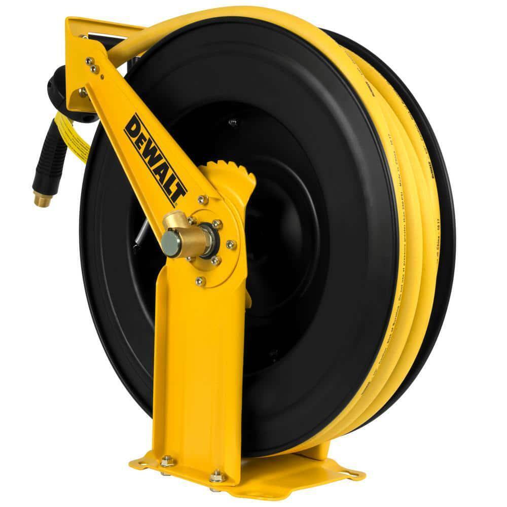 Double Arm Auto Retracting Air Hose Reel 1/2 In. X 50 Ft. Premium Rubber Hose