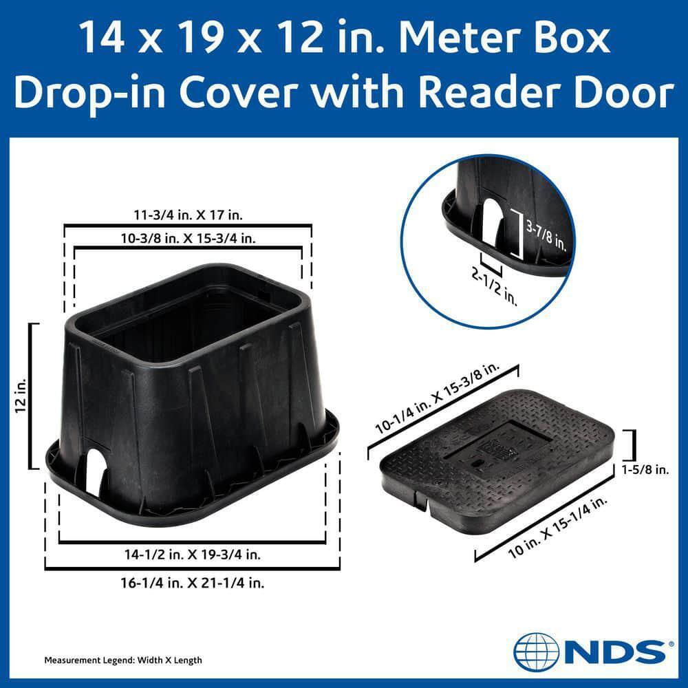 Valve Box Drop In Meter Reader Cover 14x19x12 Cast Iron Water Irrigation Black