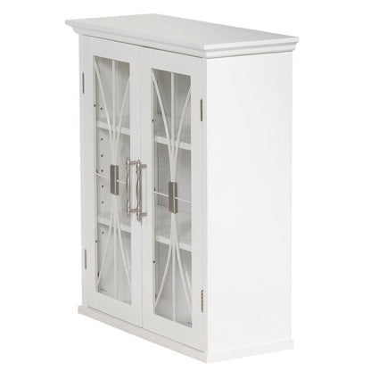 Bathroom Cabinet White Medicine Cabinet Wall Mounted Glass Door Storage Cabinet