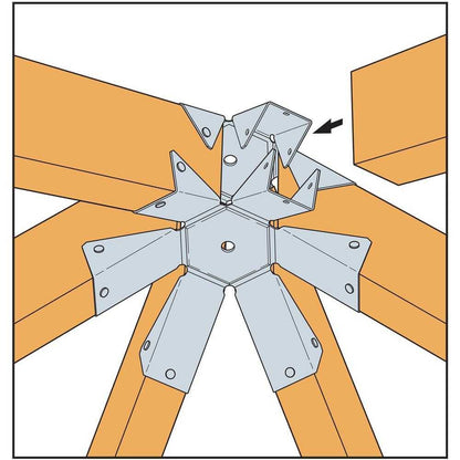 Gt Zmax Galvanized 16-gauge Gazebo Tie For 6-2x Rafter, Center | Steel Builder