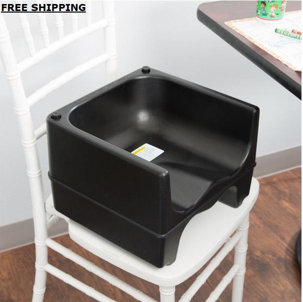 BLACK Dual Height Plastic NSF Stackable Restaurant Booster Chair Seat