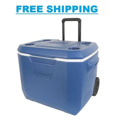 Coleman 50 QT. Xtreme Hard-Sided Rolling Cooler, Blue