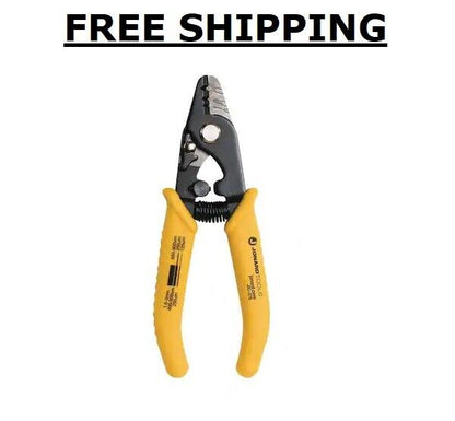 Wire Stripper/Cutter Fiber Optic Safety Lock 3-Hole Hand Tool Rubber Handle