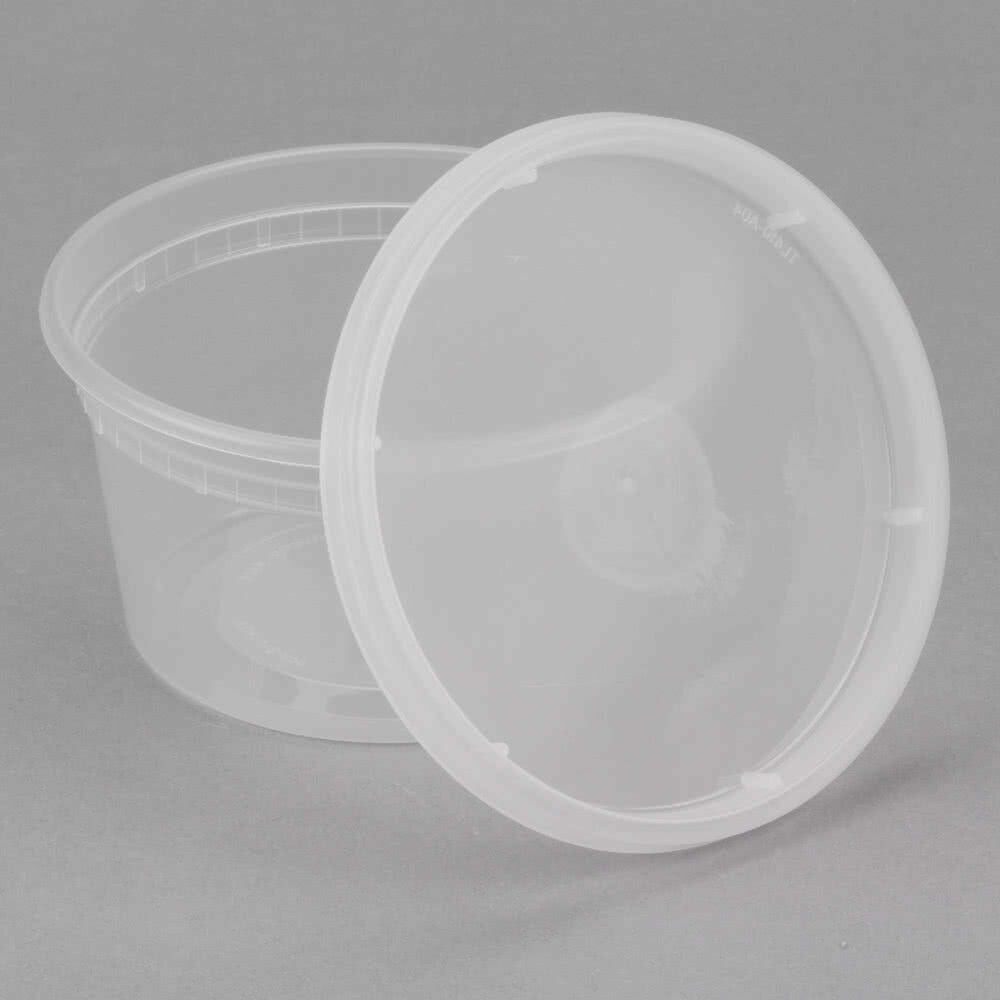 240 CASE 12 OZ Microwavable Clear Round To Go Plastic Deli Food Container & Lid