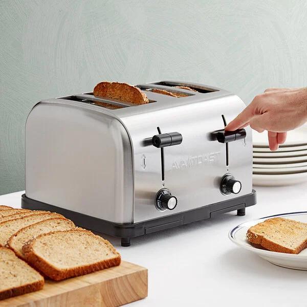 Commercial 4-Slice Toaster 1.5 Inch Slots Toasted Bread Bagels Waffles Machine