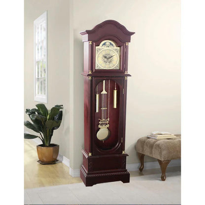 Grandfather Clock Vintage 72 in. Cherry Floor Standing Automatic Night Shut Off