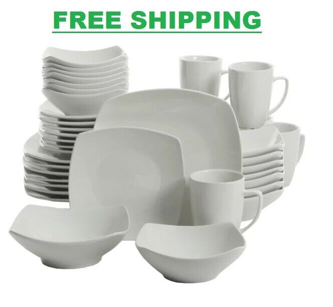 Everyday Square Expanded 40-Piece Dinnerware Set Kitchen Home NEW