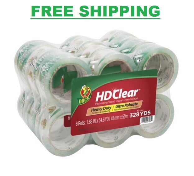 HD Clear 1.88 In. x 54.6 Yd. Packing Tape, Clear, 24-Count UV Resistant NEW