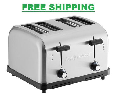 Commercial 4-Slice Toaster 1.5 Inch Slots Toasted Bread Bagels Waffles Machine