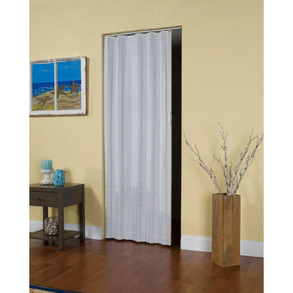 Horizon 32 in. x 80 in. White Vinyl Accordion Door with Hardware Trims Easily