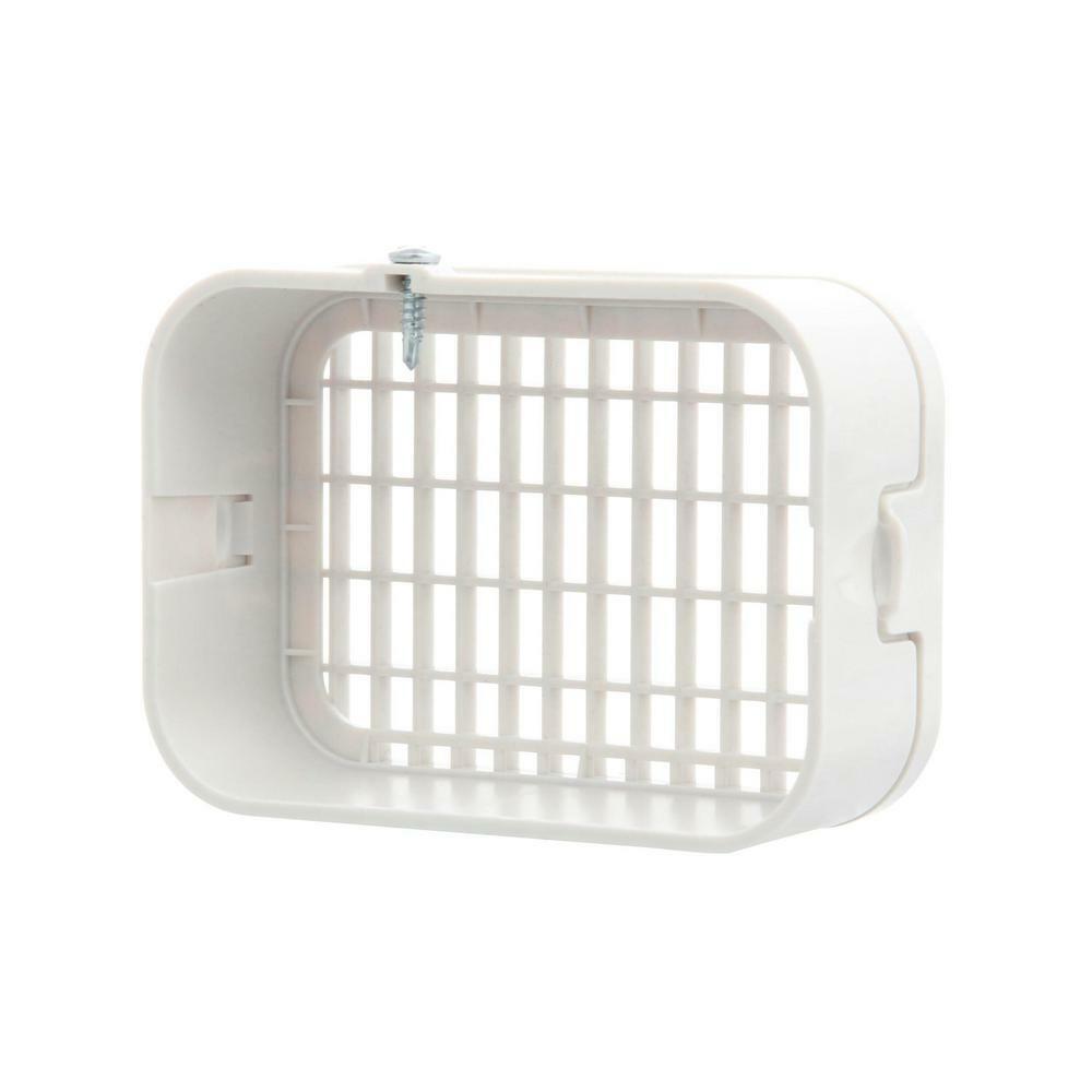 3 x 4 in. Downspout Rodent Guard White Plastic Gutter Grate Universal ...