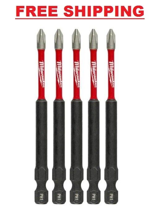 SHOCKWAVE Philips #1 3.5 in. Impact Duty Steel Screwdriver Bit (5-Pack)