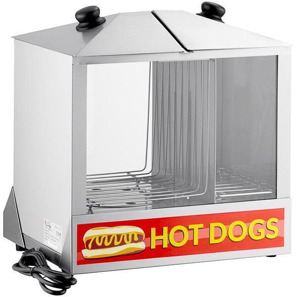 Hot Dog Steamer Commercial 200 HotDog Cooker Bun Warmer Concession Vending Cart